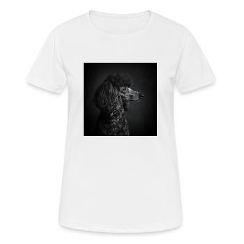 Animaux noirs - Caniche noir - T-shirt respirant Femme - blanc - Devant - AI Model Female 172 dark (172cm)
