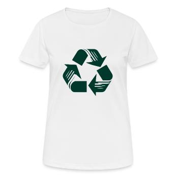 Recycling - Frauen T-Shirt atmungsaktiv - Weiß - Vorne - AI Model Female 172 dark (172cm)