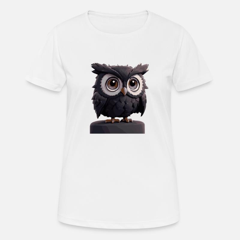 Eule Comic - Frauen T-Shirt atmungsaktiv - Weiß