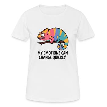 Bunte Chamäleon-Emotionen - Frauen T-Shirt atmungsaktiv - Weiß - Vorne - AI Model Female 172 dark (172cm)