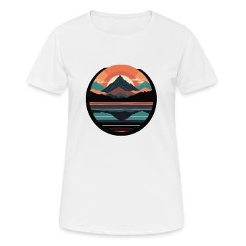 Montagnes, nature, coucher de soleil - T-shirt respirant Femme - blanc - Devant - AI Model Female 172 dark (172cm)