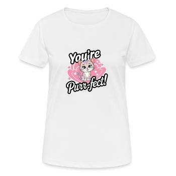 You're Purr-fect! - Women's Breathable T-Shirt - white - Front - AI Model Female 172 dark (172cm)