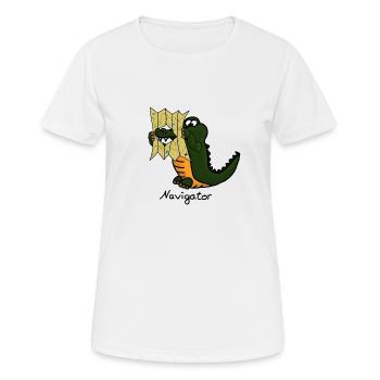 Navigateur - T-shirt respirant Femme - blanc - Devant - AI Model Female 172 dark (172cm)