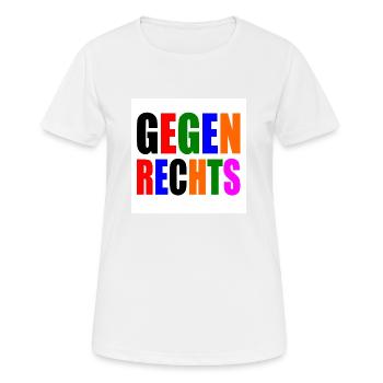 Gegen rechts - Frauen T-Shirt atmungsaktiv - Weiß - Vorne - AI Model Female 172 dark (172cm)