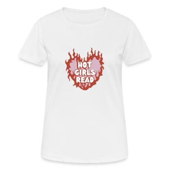 Hot Girls Read – Bücher & Feminismus - Frauen T-Shirt atmungsaktiv - Weiß - Vorne - AI Model Female 172 dark (172cm)