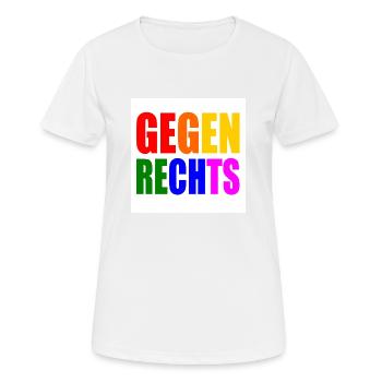 Gegen rechts - Frauen T-Shirt atmungsaktiv - Weiß - Vorne - AI Model Female 172 dark (172cm)