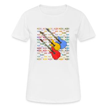 Guitares - T-shirt respirant Femme - blanc - Devant - AI Model Female 172 dark (172cm)