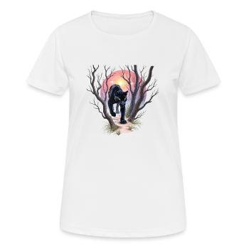 Panther auf der Jagd - Frauen T-Shirt atmungsaktiv - Weiß - Vorne - AI Model Female 172 dark (172cm)