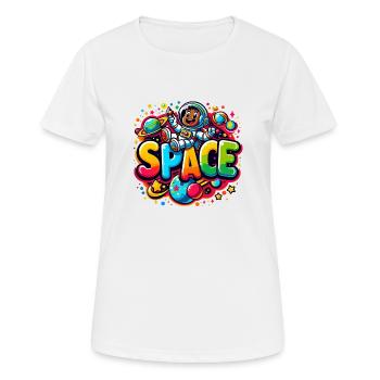 Space Astronautenkind - Frauen T-Shirt atmungsaktiv - Weiß - Vorne - AI Model Female 172 dark (172cm)
