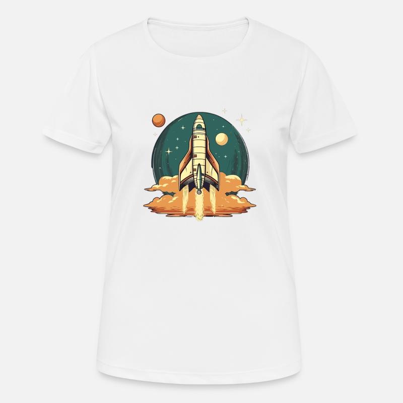Vintage Design - Rocket - Women's Breathable T-Shirt - white
