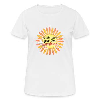 Kreieren Sie Ihre eigene Sunshine Positive Motivational - Frauen T-Shirt atmungsaktiv - Weiß - Vorne - AI Model Female 172 dark (172cm)