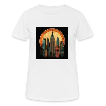 New York Art Deco - Frauen T-Shirt atmungsaktiv - Weiß - Vorne - AI Model Female 172 dark (172cm)