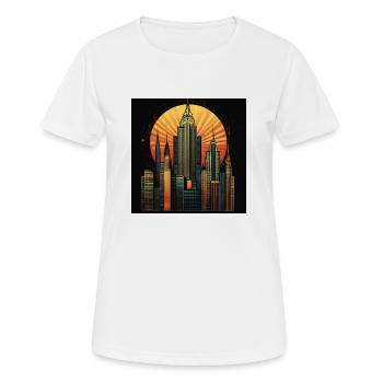 New York Art Deco - Frauen T-Shirt atmungsaktiv - Weiß - Vorne - AI Model Female 172 dark (172cm)
