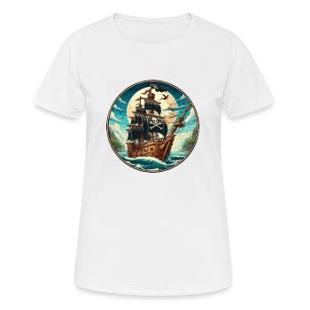 Bateau pirate grand - T-shirt respirant Femme - blanc - Devant - AI Model Female 172 dark (172cm)