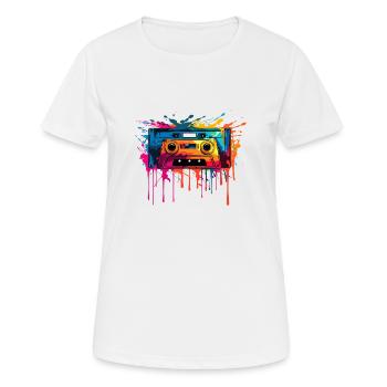 Retro Design Kassette - Frauen T-Shirt atmungsaktiv - Weiß - Vorne - AI Model Female 172 dark (172cm)