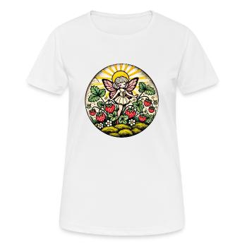 Fée Fée Fraise - T-shirt respirant Femme - blanc - Devant - AI Model Female 172 dark (172cm)