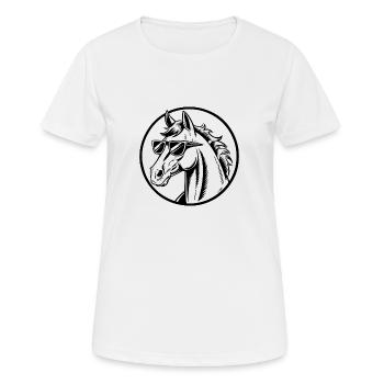 Reiten Reiten - Frauen T-Shirt atmungsaktiv - Weiß - Vorne - AI Model Female 172 dark (172cm)