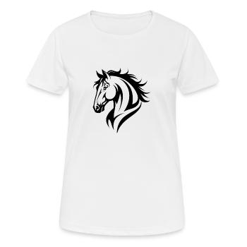 Reiten Reiten - Frauen T-Shirt atmungsaktiv - Weiß - Vorne - AI Model Female 172 dark (172cm)