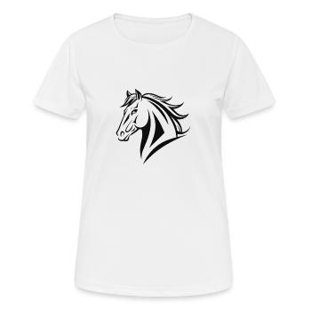 Reiten Reiten - Frauen T-Shirt atmungsaktiv - Weiß - Vorne - AI Model Female 172 dark (172cm)