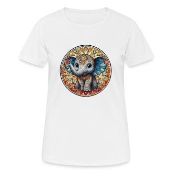 Indisches Mantra Elefant junior - Frauen T-Shirt atmungsaktiv - Weiß - Vorne - AI Model Female 172 dark (172cm)