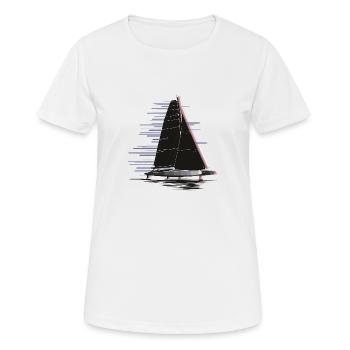 Schleier - Frauen T-Shirt atmungsaktiv - Weiß - Vorne - AI Model Female 172 dark (172cm)
