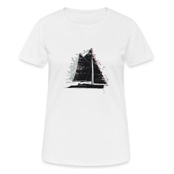 Schleier - Frauen T-Shirt atmungsaktiv - Weiß - Vorne - AI Model Female 172 dark (172cm)