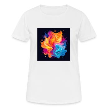 Tourbillon coloré - T-shirt respirant Femme - blanc - Devant - AI Model Female 172 dark (172cm)