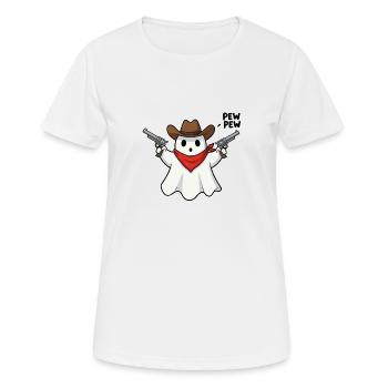 Cow-boy fantôme - T-shirt respirant Femme - blanc - Devant - AI Model Female 172 dark (172cm)