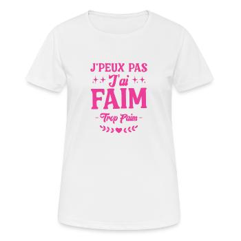 Ich kann nicht, ich bin hungrig - Frauen T-Shirt atmungsaktiv - Weiß - Vorne - AI Model Female 172 dark (172cm)