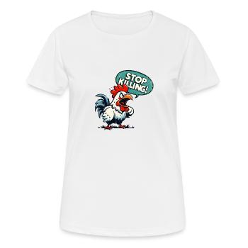 Arrêtez de tuer ! - T-shirt respirant Femme - blanc - Devant - AI Model Female 172 dark (172cm)