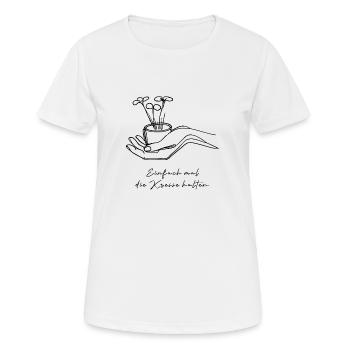 Kresse halten - Frauen T-Shirt atmungsaktiv - Weiß - Vorne - AI Model Female 172 dark (172cm)