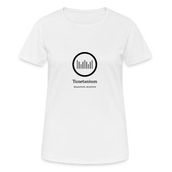 Tunetanium Logo Black Transparent - Frauen T-Shirt atmungsaktiv - Weiß - Vorne - AI Model Female 172 dark (172cm)