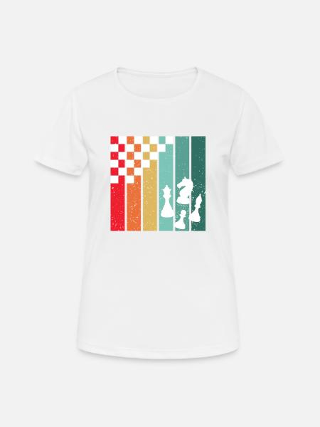 Retro-Schach – die bunte Leidenschaft eines Schachspielers - Frauen T-Shirt atmungsaktiv - Weiß