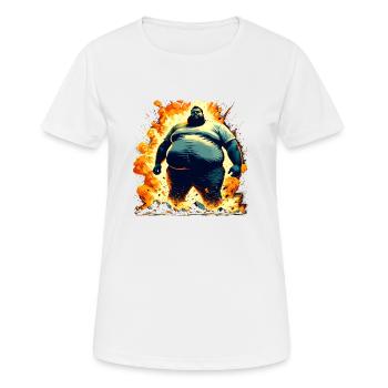 Fat Explosion - Frauen T-Shirt atmungsaktiv - Weiß - Vorne - AI Model Female 172 dark (172cm)