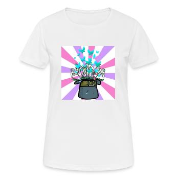 Chapeau Conjure Printemps Début Fleurs Fleur - T-shirt respirant Femme - blanc - Devant - AI Model Female 172 dark (172cm)