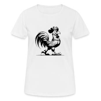 Mein Kamm, mein Hof, mein Style ich bin der Gockel - Frauen T-Shirt atmungsaktiv - Weiß - Vorne - AI Model Female 172 dark (172cm)