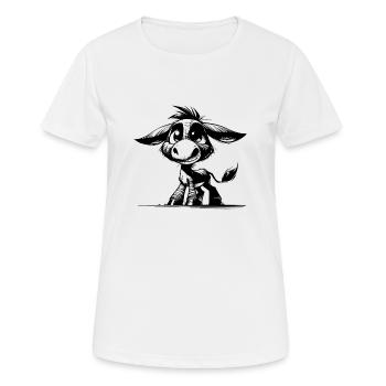 Câlin bébé âne dessin au crayon drôle - T-shirt respirant Femme - blanc - Devant - AI Model Female 172 dark (172cm)