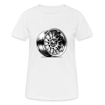 Jante de voiture en aluminium élégante et sportive - T-shirt respirant Femme - blanc - Devant - AI Model Female 172 dark (172cm)