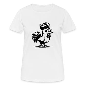 Dessin animé drôle avec coupe de cheveux rock - T-shirt respirant Femme - blanc - Devant - AI Model Female 172 dark (172cm)
