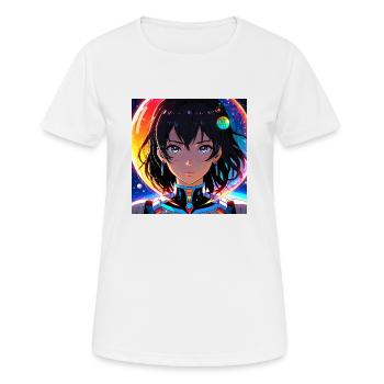 Fantastisches Mädchen im Weltraum - Frauen T-Shirt atmungsaktiv - Weiß - Vorne - AI Model Female 172 dark (172cm)