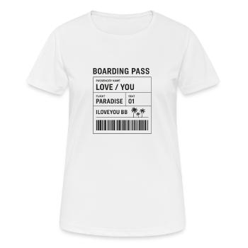 Boarding pass - T-shirt respirant Femme - blanc - Devant - AI Model Female 172 dark (172cm)