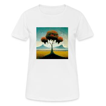 Surrreal Paysage Arbre Solitude Montagnes - T-shirt respirant Femme - blanc - Devant - AI Model Female 172 dark (172cm)