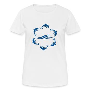 Tanzende Delfine - Frauen T-Shirt atmungsaktiv - Weiß - Vorne - AI Model Female 172 dark (172cm)