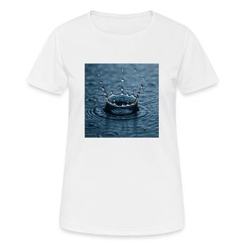 Une goutte d’eau frappe la surface de l’eau - T-shirt respirant Femme - blanc - Devant - AI Model Female 172 dark (172cm)