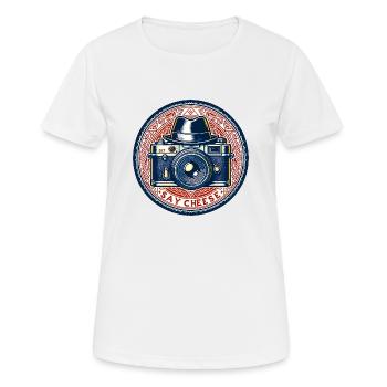 Say Cheese - Cliquez sur le style - T-shirt respirant Femme - blanc - Devant - AI Model Female 172 dark (172cm)