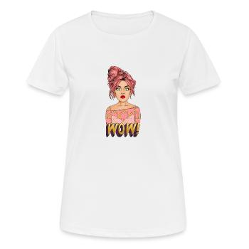 PLEURAGE! – Choc Pop Art ! - T-shirt respirant Femme - blanc - Devant - AI Model Female 172 dark (172cm)