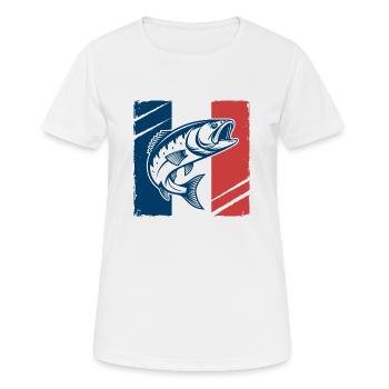 Rot, Weiß & Bass – Frankreich - Frauen T-Shirt atmungsaktiv - Weiß - Vorne - AI Model Female 172 dark (172cm)