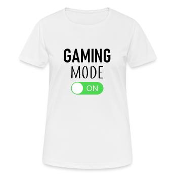 Gaming Mode On - Gamer - Gamergirl - Frauen T-Shirt atmungsaktiv - Weiß - Vorne - AI Model Female 172 dark (172cm)