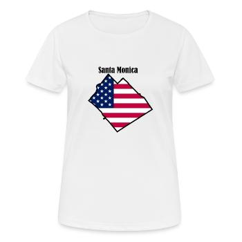 Santa Monica, Los Angeles - Frauen T-Shirt atmungsaktiv - Weiß - Vorne - AI Model Female 172 dark (172cm)
