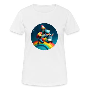Stadtmusikanten "Dreamy" - Frauen T-Shirt atmungsaktiv - Weiß - Vorne - AI Model Female 172 dark (172cm)